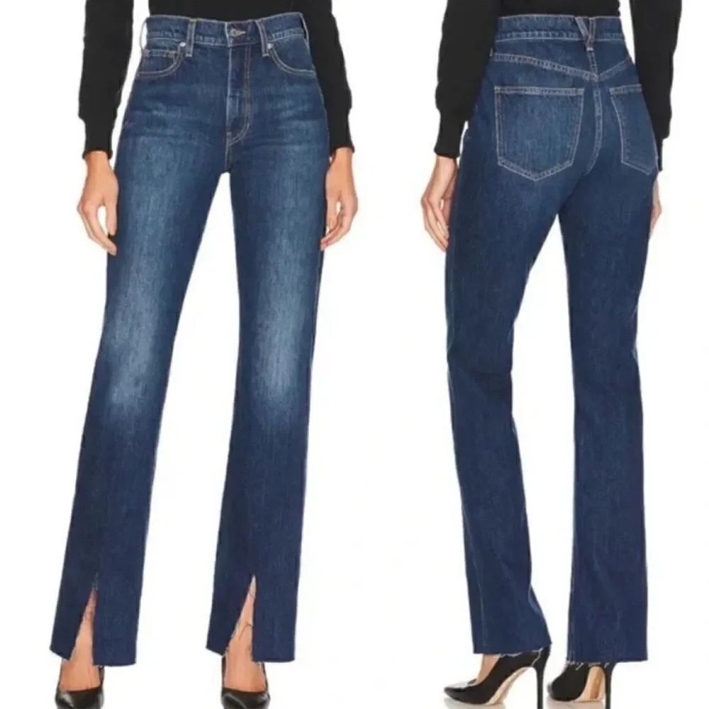Veronica Beard NEW Keane Long Straight Leg Jeans Size 24 Split Front $298